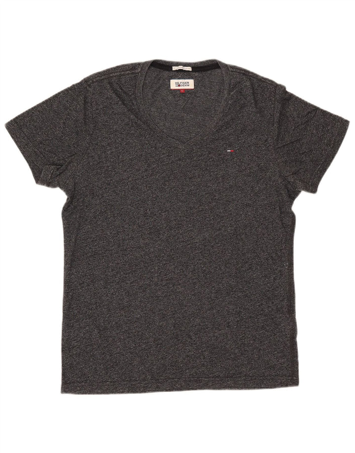 T-shirt da uomo Tommy Hilfiger Top grande in cotone chiazzato grigio