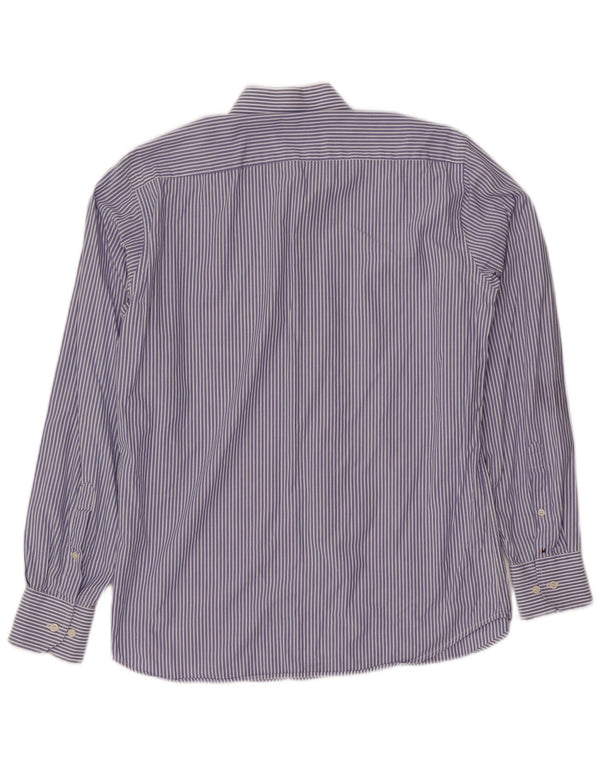 TOMMY HILFIGER Camicia da uomo Taglia 14 1/2 37 Piccolo cotone gessato blu