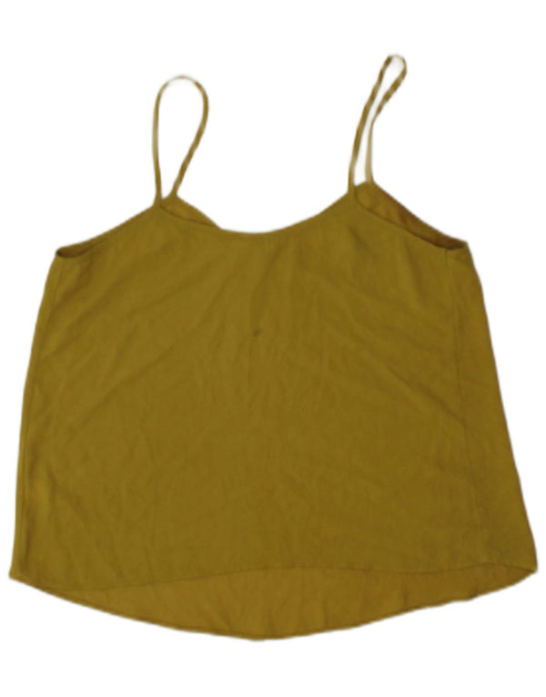 Topshop Donna Cami Top UK 10 Piccolo Giallo Poliestere