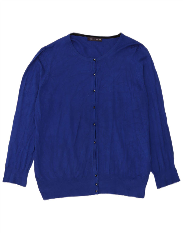 Maglione cardigan da donna Marks & Spencer UK 20 XL viscosa blu