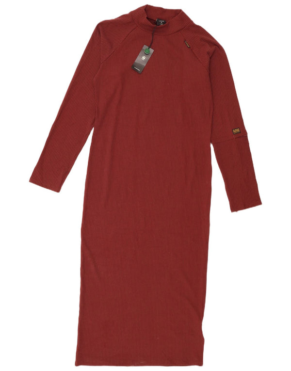 Abito maglione a maniche lunghe maxi da donna G-Star UK 18 XL poliestere bordeaux