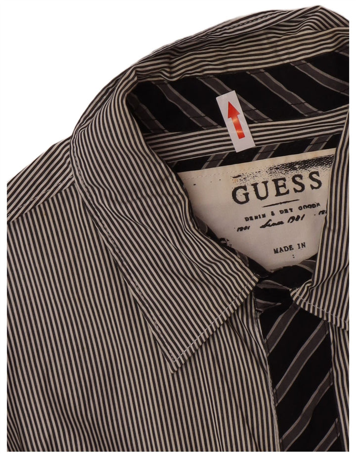 Camicia Guess da uomo vestibilità classica, cotone a righe larghe grigie