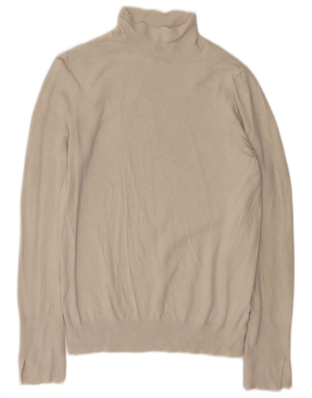 Maglione maglione collo alto da donna Zara UK 12 viscosa bianca media