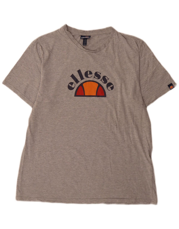 Ellesse Mens Graphic T-Shirt Top XL Grey Flecked Cotton