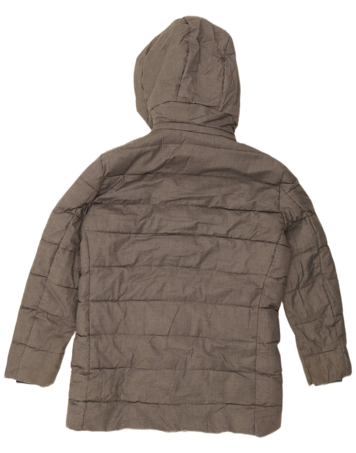 Cappotto imbottito con cappuccio da uomo Zara UK 40 grande poliestere grigio