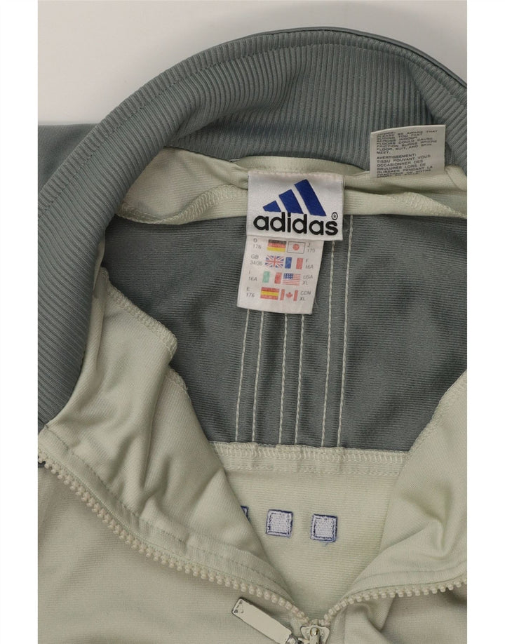 Giacca da tuta da ragazzo Adidas 15-16 anni in poliestere color block grigio