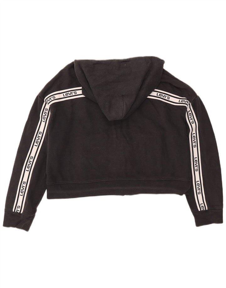 Maglione con cappuccio e zip corto oversize da donna Levi's UK 10 piccolo nero