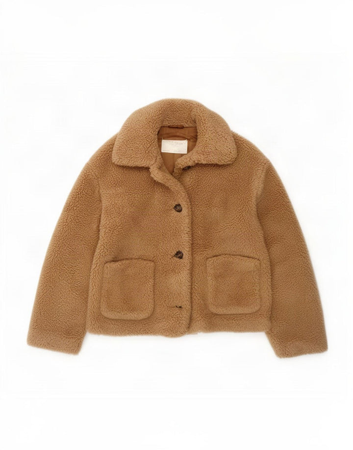 Giacca Sherpa oversize da donna Zara UK 6 XS poliestere marrone