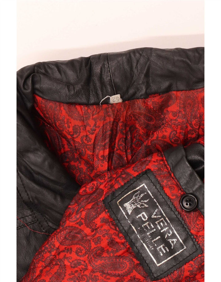 Giacca in pelle vintage da uomo IT 52 XL Nera