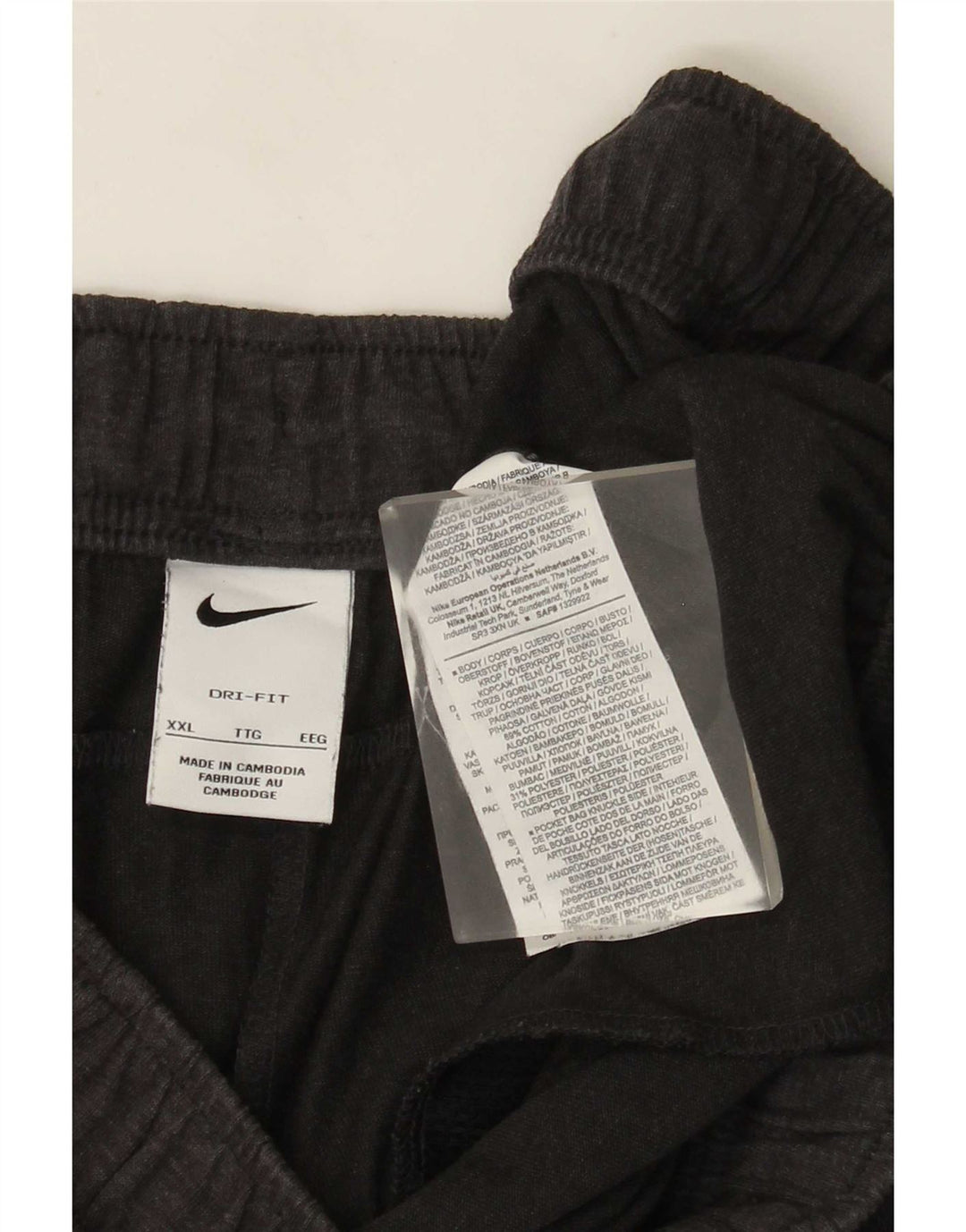 Pantaloncini sportivi Nike Dri Fit da uomo 2XL in cotone grigio