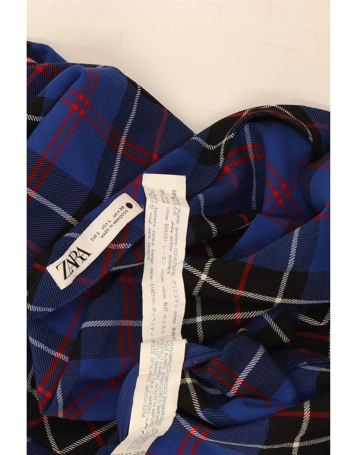 Top Zara da donna con maniche a 3/4 e monospalla UK 14 Poliestere a quadri grandi blu