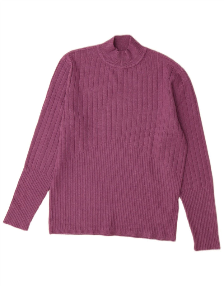 Maglione maglione a collo alto da donna Marks & Spencer UK 14 grande viola