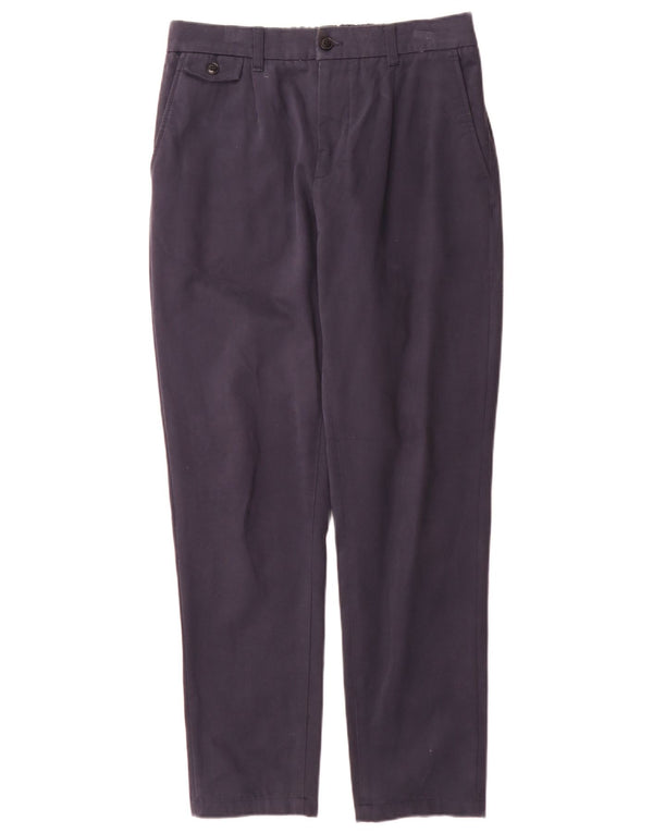 Pantaloni chino affusolati a vita alta da uomo Ted Baker W32 L30 cotone blu navy