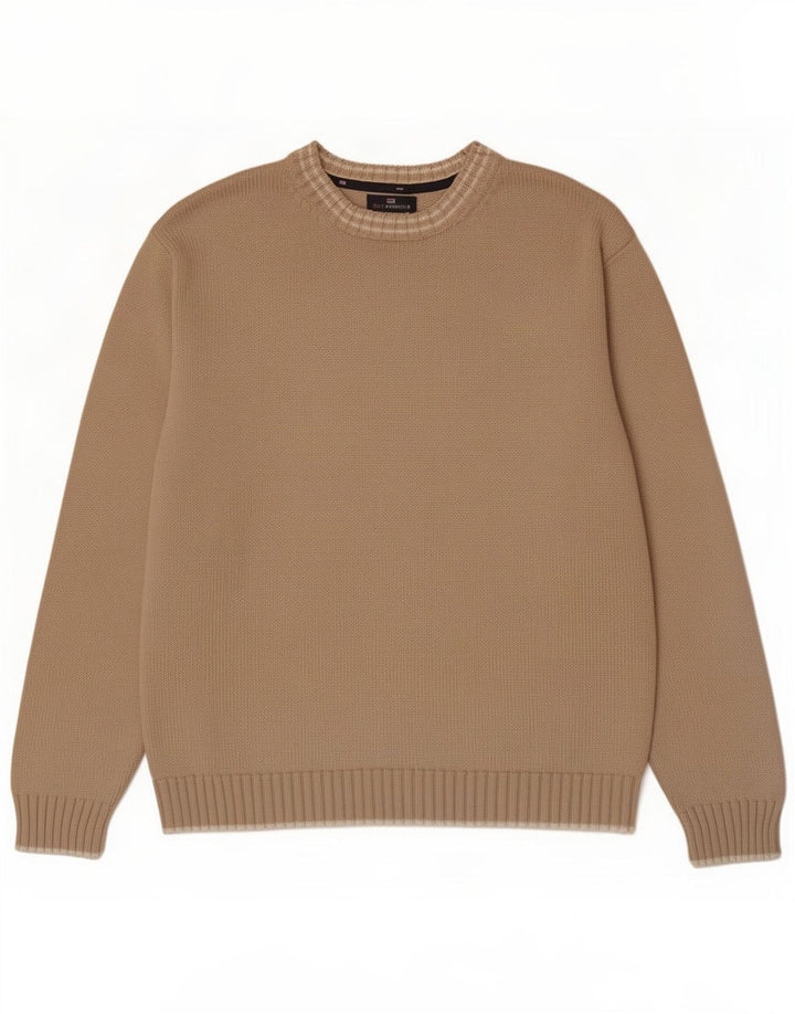 Maglione maglione girocollo da uomo Marks & Spencer blu Harbour grande beige