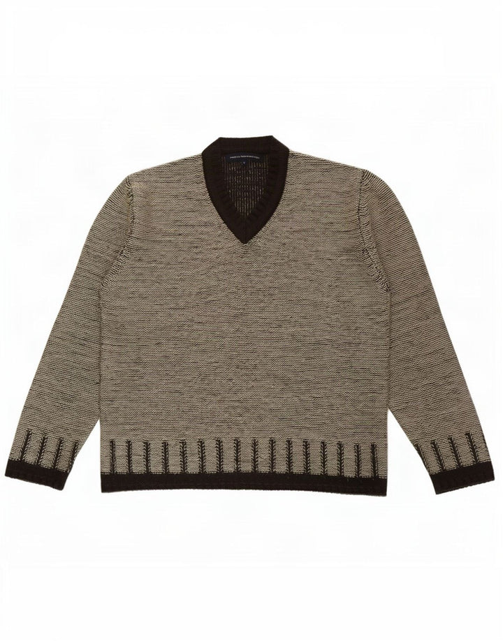 Maglione da uomo con scollo a V French Connection, grande acrilico grigio