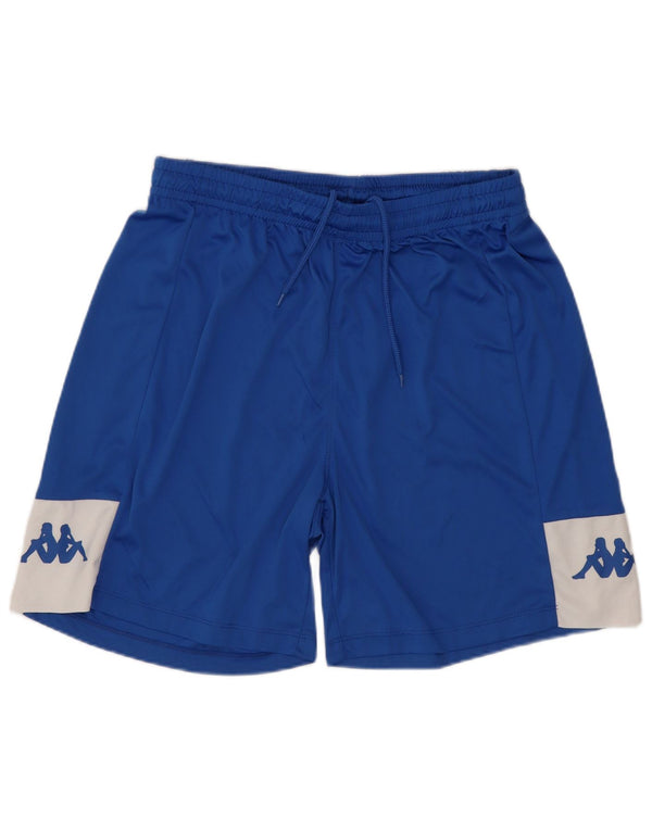 Pantaloncini sportivi grafici da uomo Kappa Sport in poliestere color block blu medio