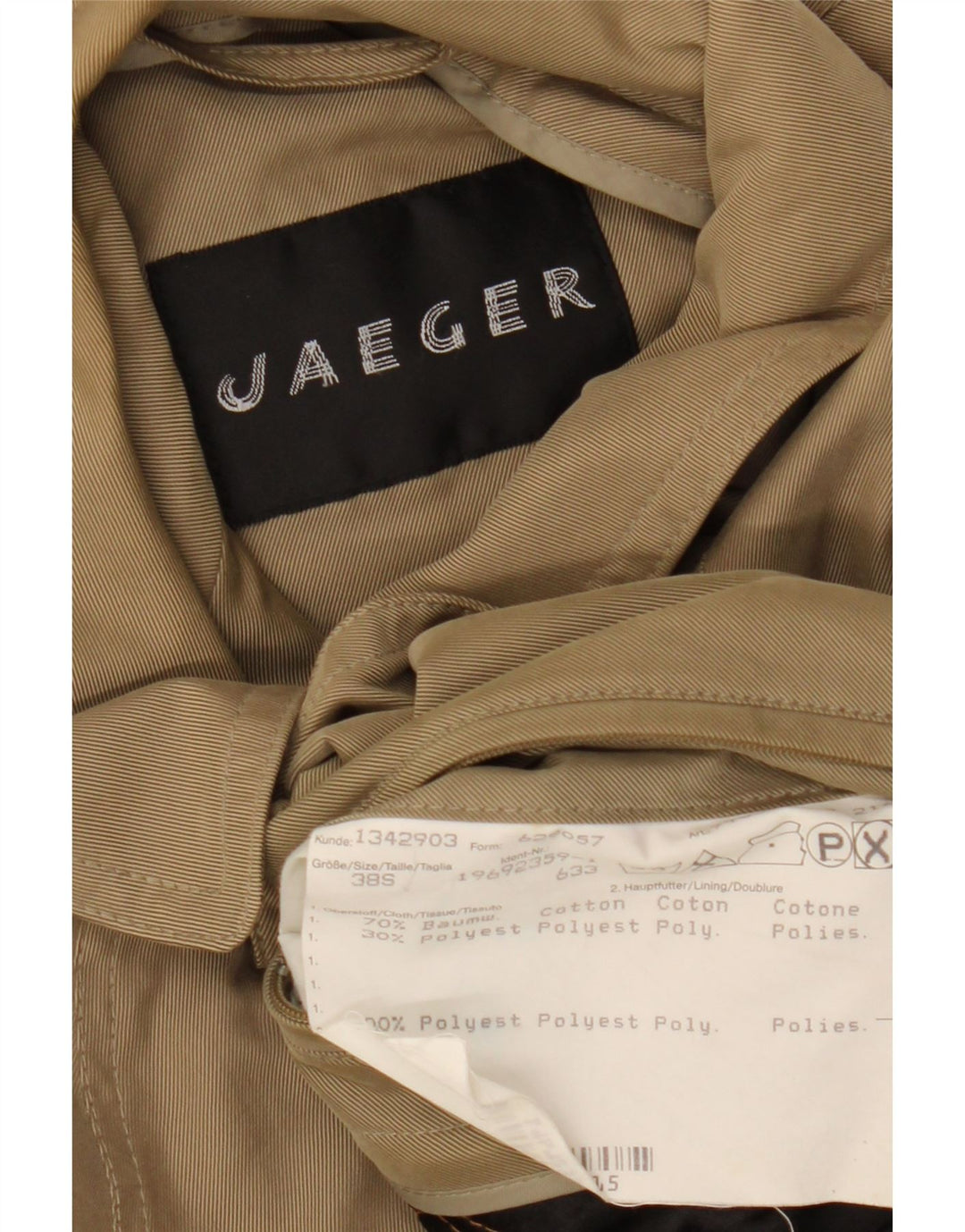 Soprabito ampio da uomo Jaeger UK 38 Cotone beige medio