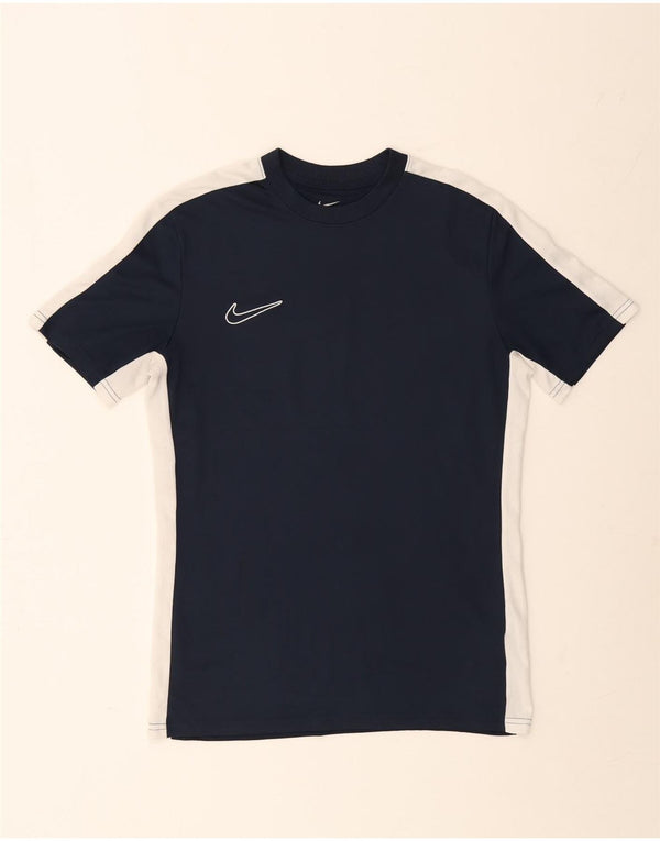 T-shirt grafica Nike Dri Fit Slim Fit da uomo, color block medio blu navy