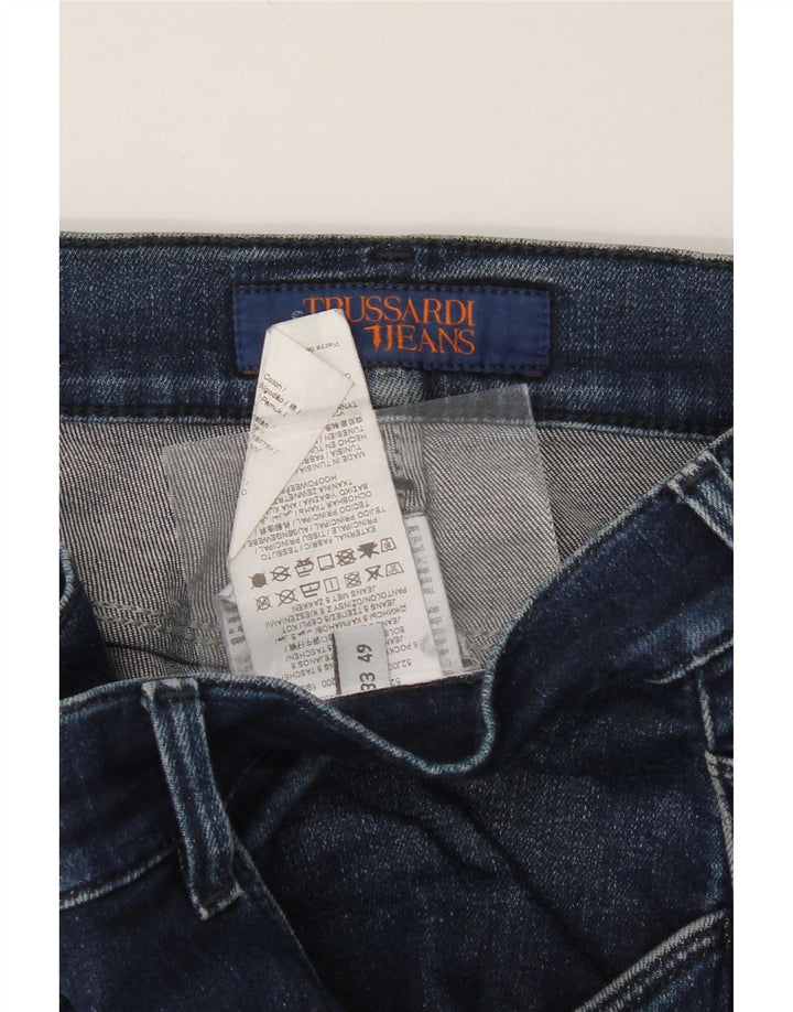 TRUSSARDI Mens Slim Jeans W33 L32 Navy Blue Cotton Vintage Trussardi and Second-Hand Trussardi from Messina Hembry 