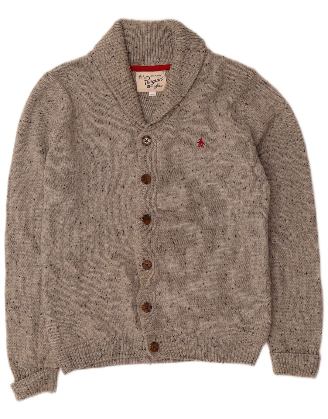 Maglione cardigan per ragazzi PINGUIN 14-15 anni in cotone grigio screziato