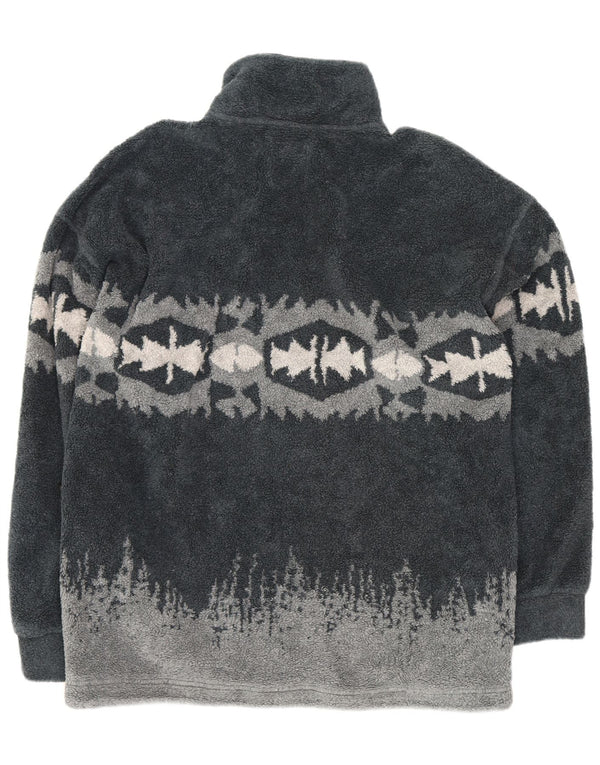 Giacca in pile da uomo Think Pink UK 42 XL Poliestere geometrico grigio