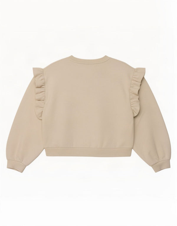Felpa corta da donna Zara UK 16 grande cotone bianco
