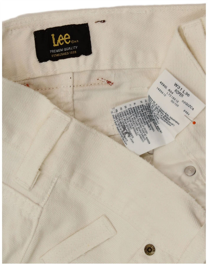 Jeans dritti da uomo LEE Roper W31 L30 in cotone bianco