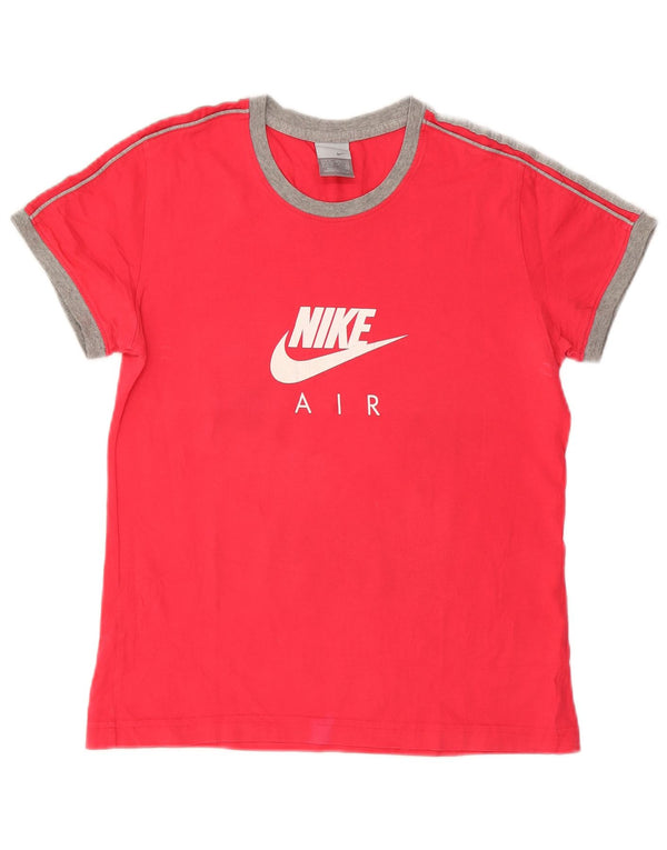T-shirt grafica da donna NIKE Top UK 16/18 XL cotone rosa
