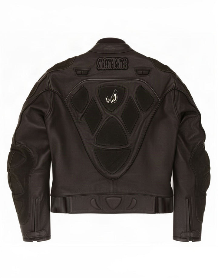 Giacca da pilota in pelle da uomo Streetfighter IT 48 media nera