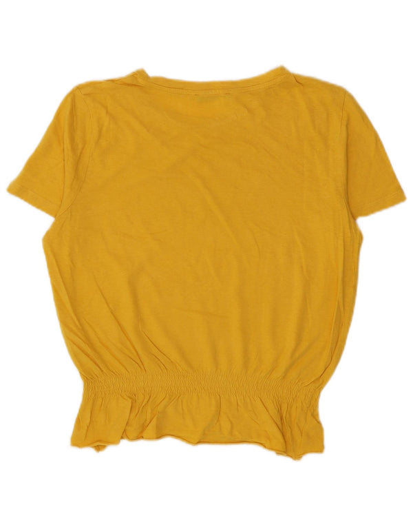 Top corto in camicetta corta da donna Zara UK 14 giallo medio