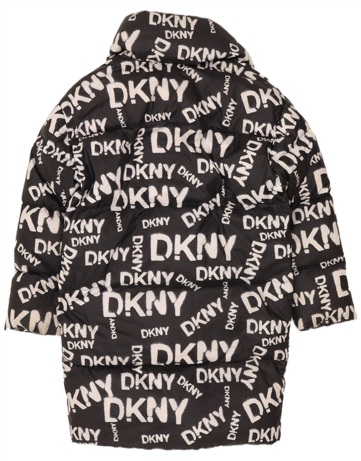 Cappotto imbottito oversize con grafica da donna Dkny UK 6 XS nylon nero