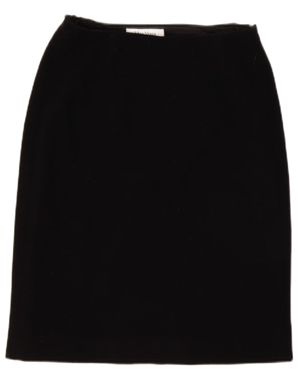 Gonna dritta da donna Max Mara UK 12 media W28 lana nera