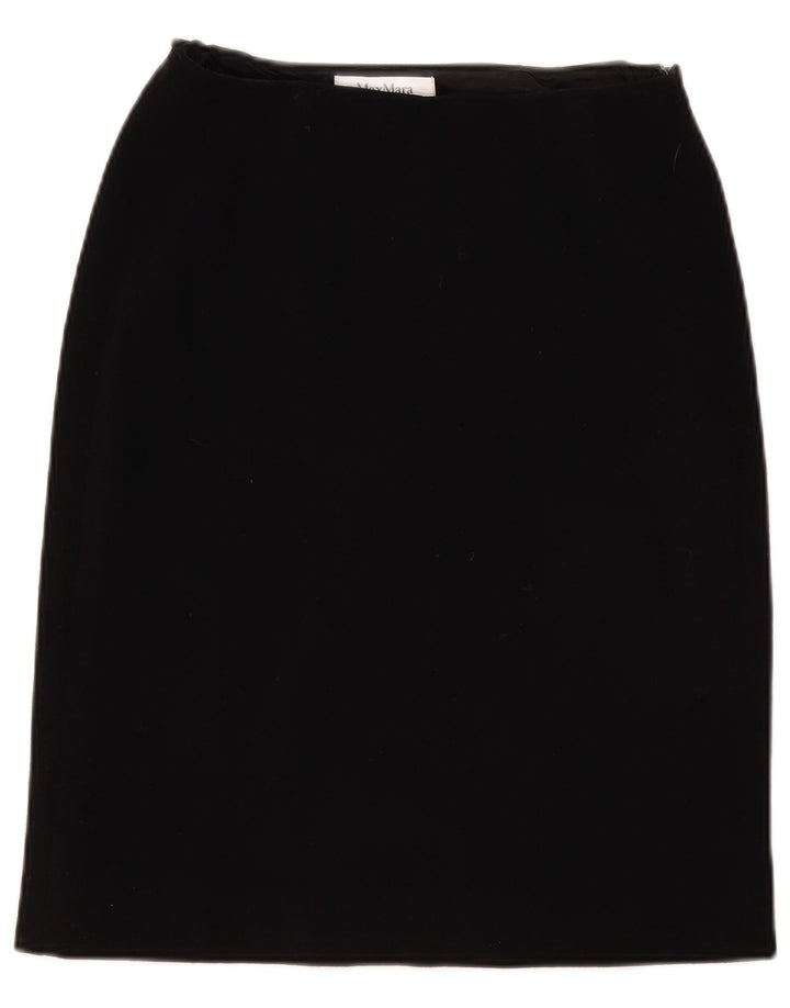 Gonna dritta da donna Max Mara UK 12 media W28 lana nera