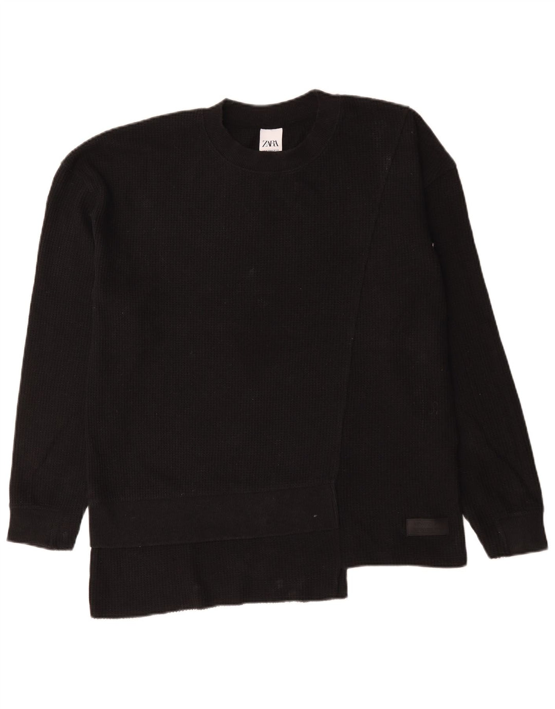 Maglione maglione girocollo da uomo Zara in cotone nero medio