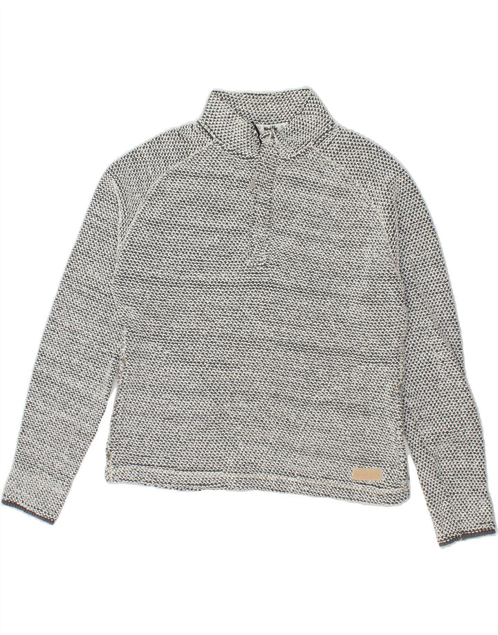 WEIRD FISH Womens Zip Neck Sweatshirt Jumper UK 14 Medium Grey Cotton Vintage Weird Fish and Second-Hand Weird Fish from Messina Hembry 