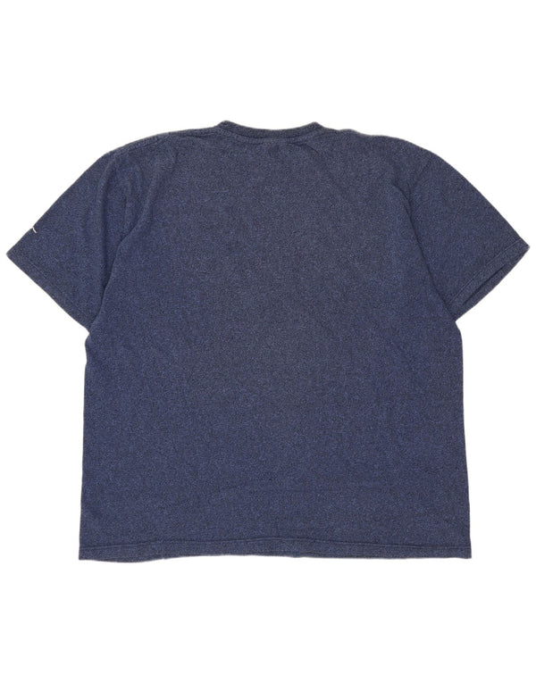 T-shirt grafica da uomo Champion Top XL in cotone screziato blu navy