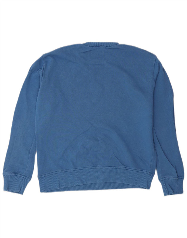 Felpa Grafica Benetton Bambino 8-9 Anni Large Blu Cotone