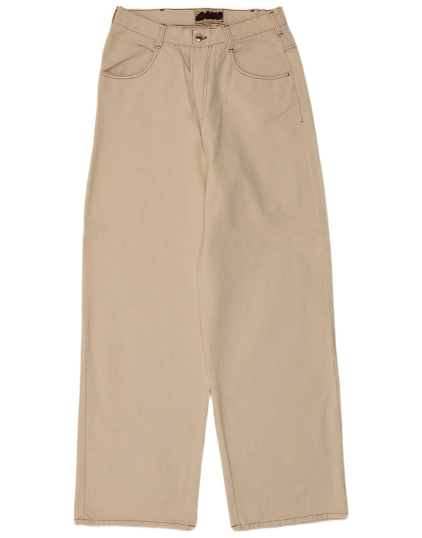 GANG Pantaloni casual a gamba larga da uomo XL W32 L33 in cotone bianco sporco