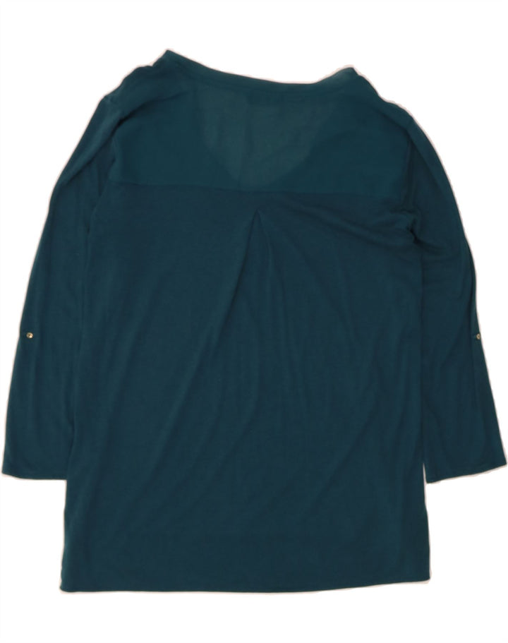 MASSIMO DUTTI Womens Top 3/4 Sleeve UK 14 Medium Green Polyester Vintage Massimo Dutti and Second-Hand Massimo Dutti from Messina Hembry 