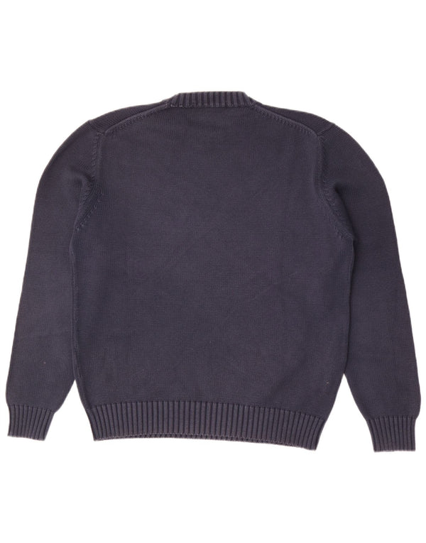 Maglione maglione girocollo da uomo Zara in cotone blu navy medio