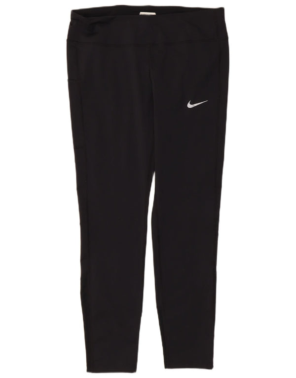 Leggings NIKE Dri Fit da donna UK 16 Large Nero Poliestere