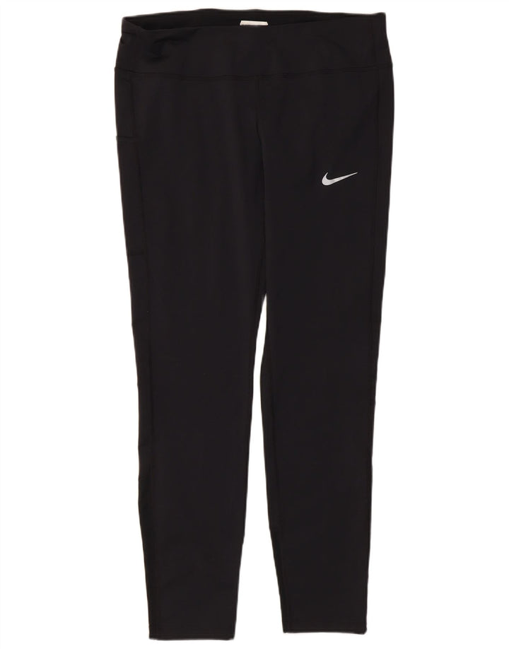 Leggings NIKE Dri Fit da donna UK 16 Large Nero Poliestere