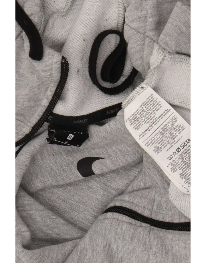 Felpa con cappuccio e zip Nike da uomo in poliestere grigio medio