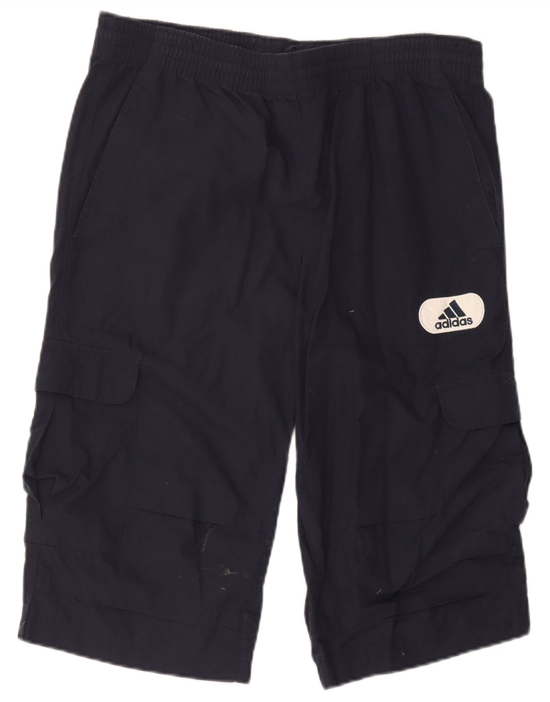 Pantaloncini cargo Adidas da uomo medi W36 in cotone blu navy