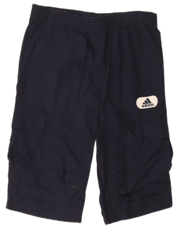 Pantaloncini cargo Adidas da uomo medi W36 in cotone blu navy