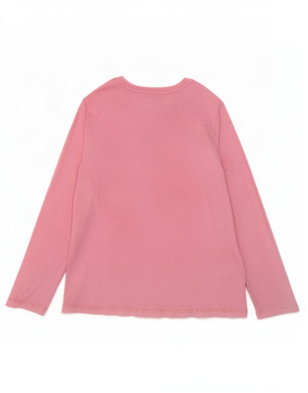 Top manica lunga da donna Marks & Spencer UK 18 XL viscosa rosa