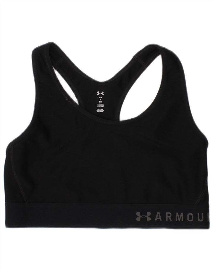 Reggiseno sportivo grafico da donna Under Armour Top piccolo sportivo in poliestere nero