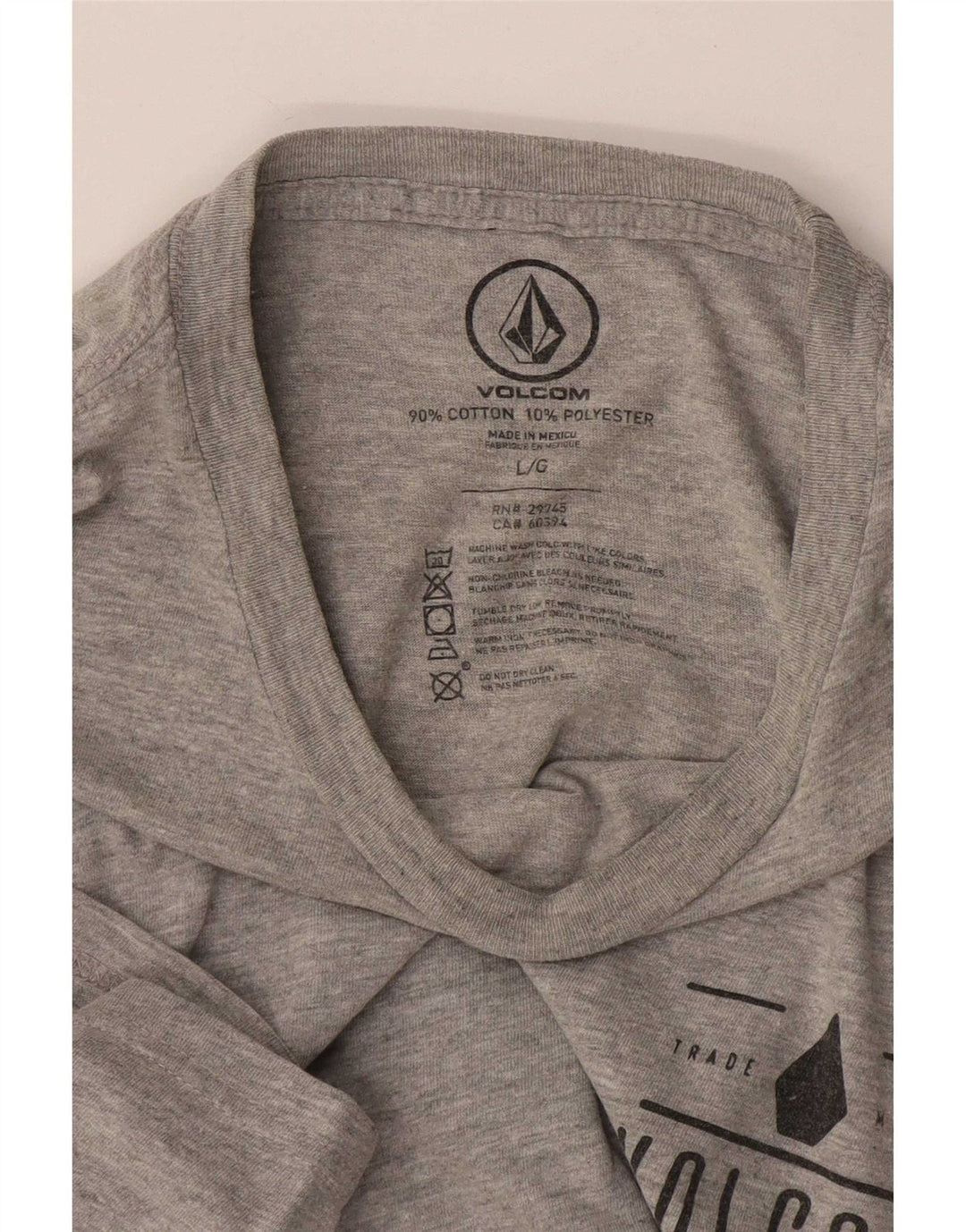 T-shirt grafica da uomo Volcom Top grande in cotone chiazzato grigio