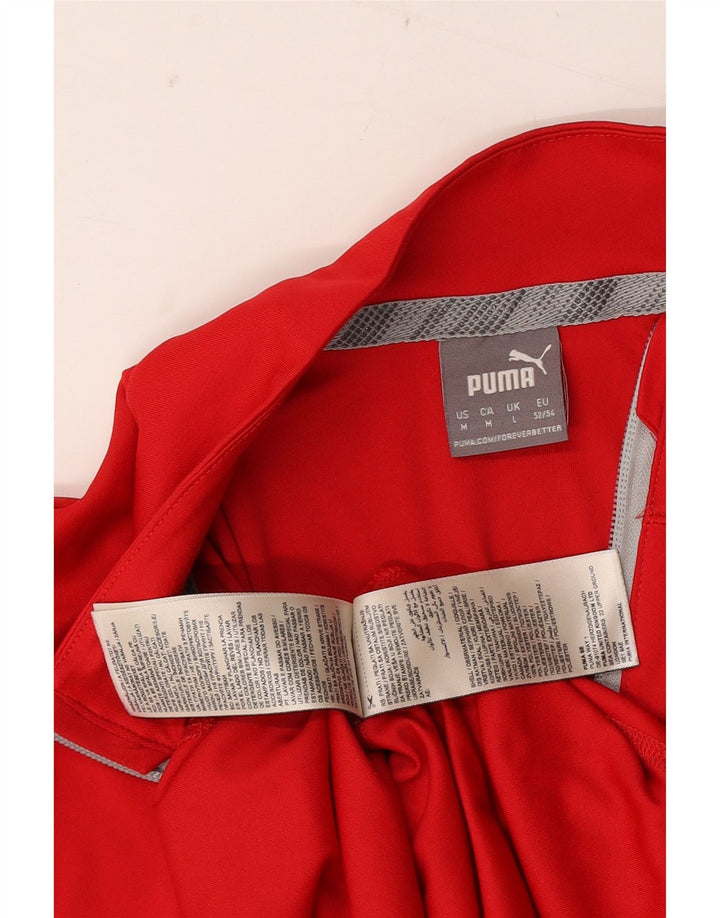 Maglia da tuta da uomo Puma con zip e collo in poliestere rosso medio