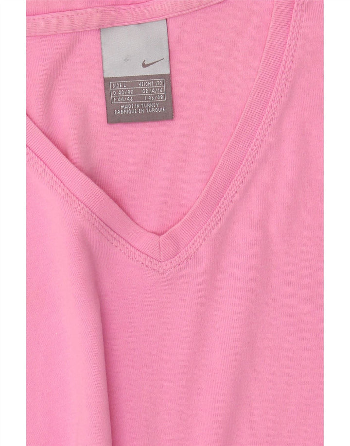 NIKE Womens T-Shirt Top UK 14/16 Large Pink Vintage Nike and Second-Hand Nike from Messina Hembry 